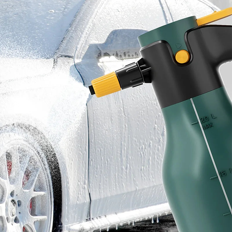 Upgraded 2L Electric Foam Spray Bottle 60° Adjustable High Pressure Car Wash Cannon for Vehicle/Home/Garden Cleaning Sprayer