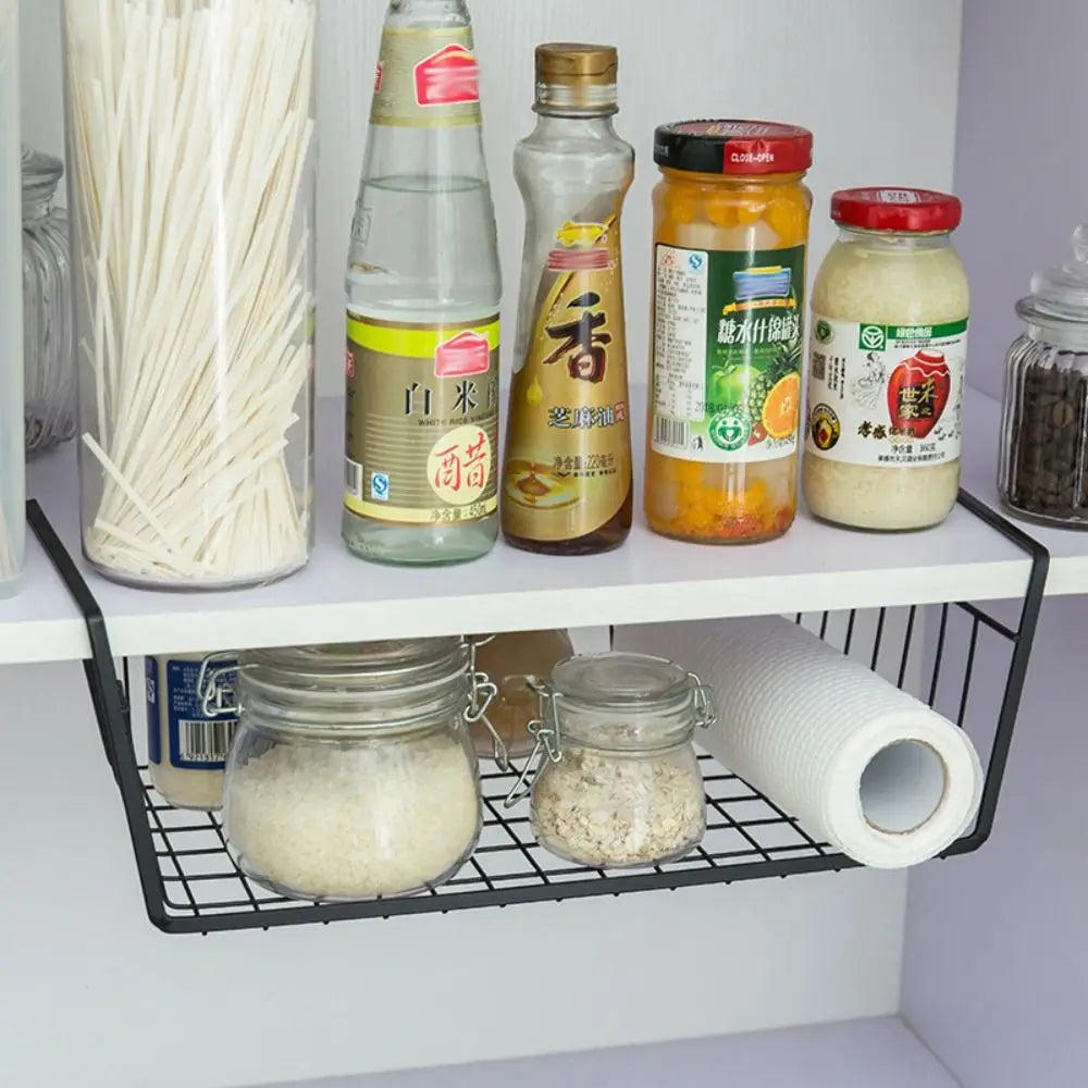 Universal Under Table Storage Basket Multipurpose Space Saving Desk Storage Rack Large Capacity Hanging Net Basket