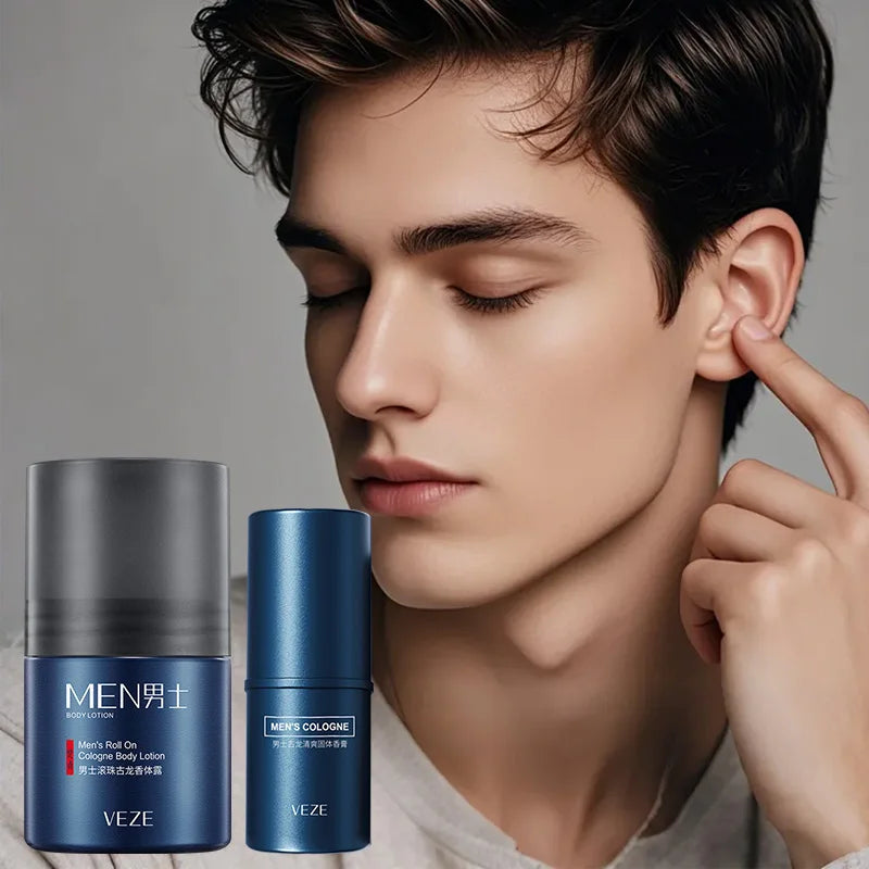 Men's body lotion and fragrance - Light and fresh scent, portable stick form, with gentle and long-lasting fragrance.