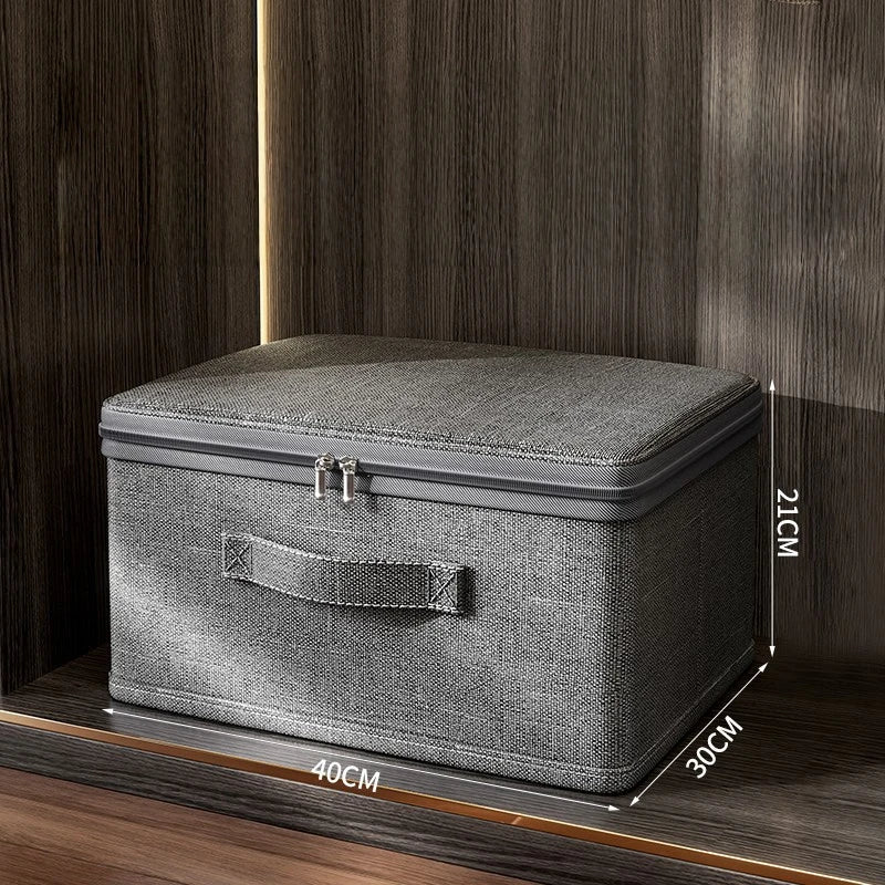 Stackable Clothes Organizer Box for Wardrobe Large Drawer Storage Cabinet for Thick Clothes, Foldable Closet Organizer with Lid