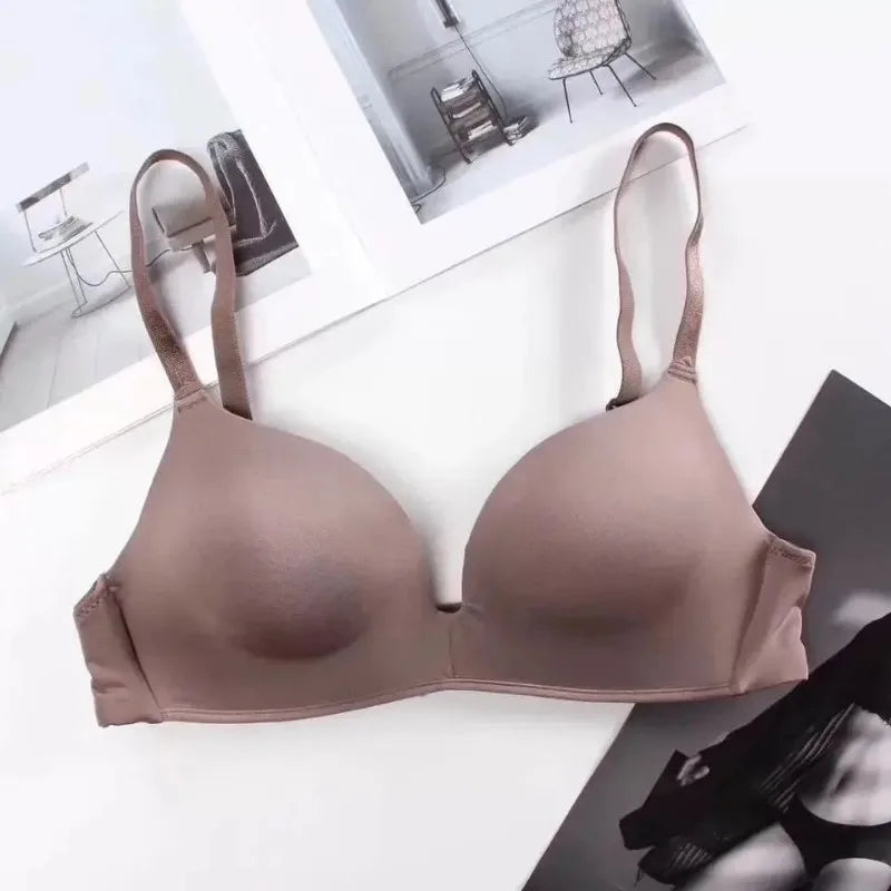 Simple Seamless Underwear Sexy Gathered Bras Soft Breathable Bras Solid Color Underwear Girls Women Underwear Accessories