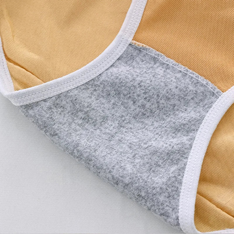 New 5-Piece Cute Underwear Set For Women, Comfortable And Breathable Triangle Underwear, Solid Color Mid Waist Casual Underwear