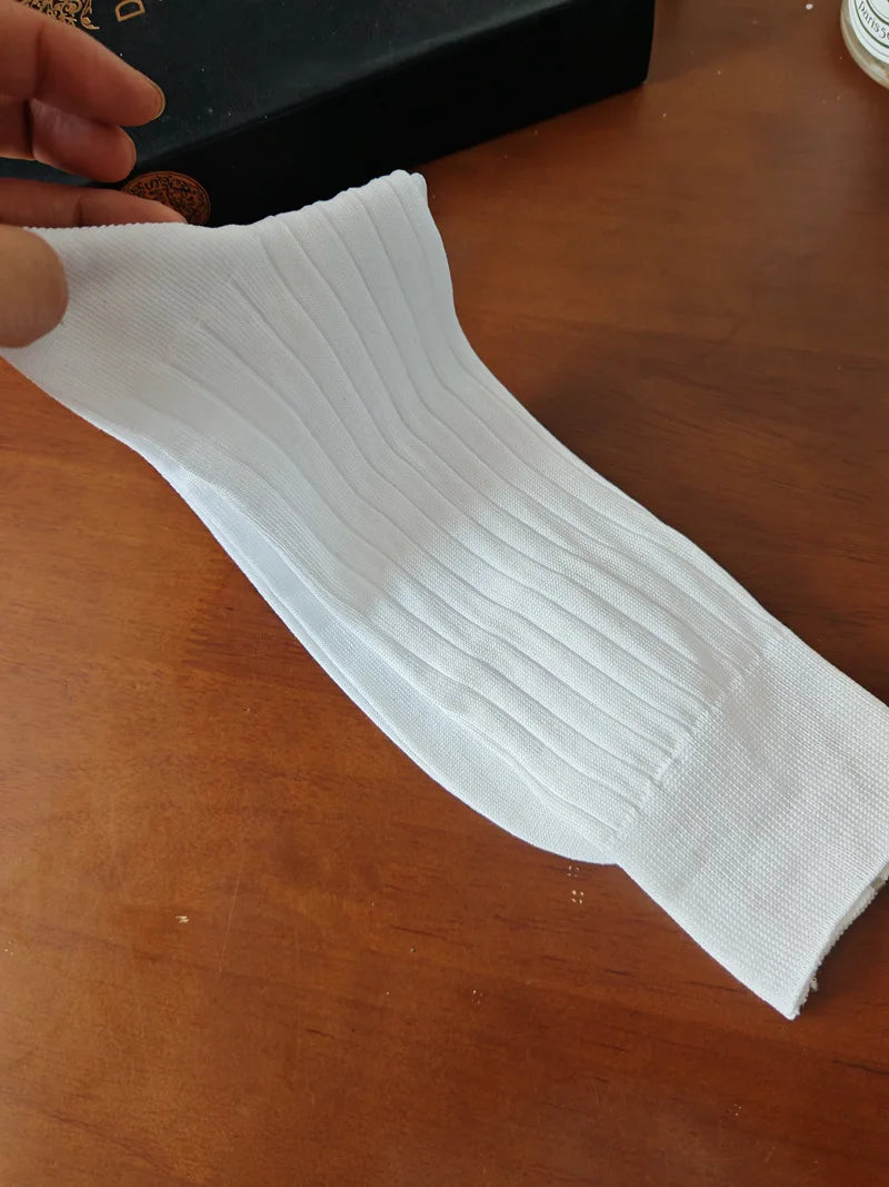3 Pairs/Lot Solid Color Breathable Long Socks High Quality Knitting Cotton Mens Casual Business Male Dress Formal Sock