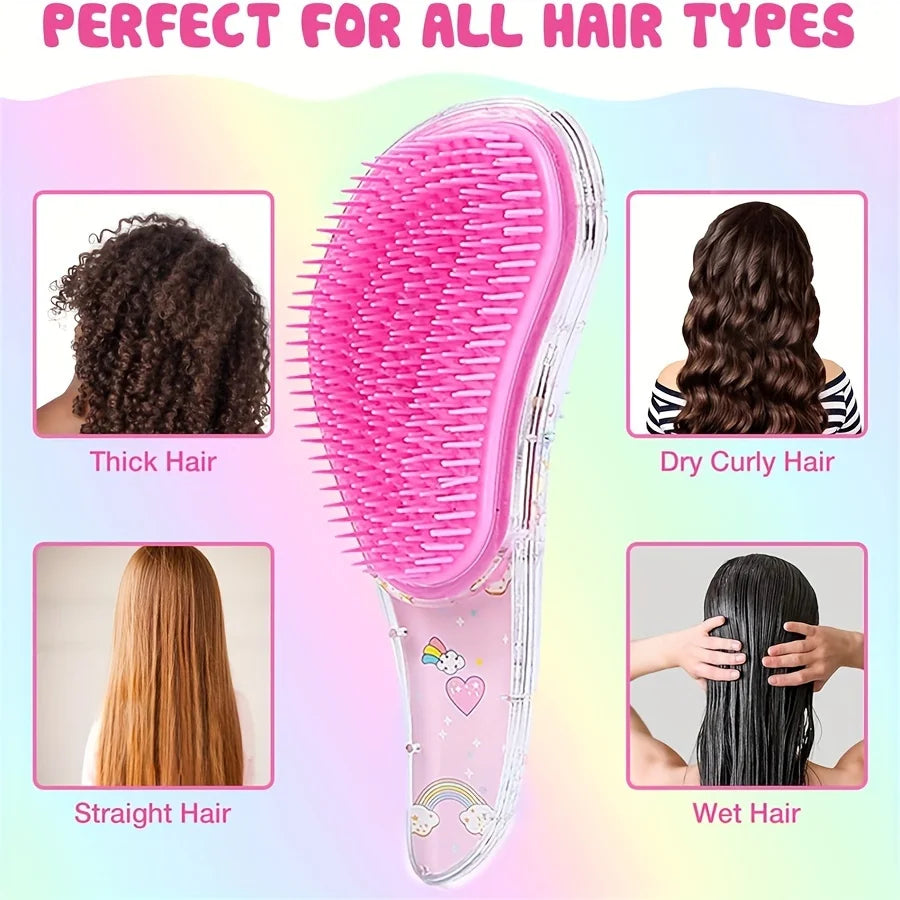 1pc Cute Cartoon Massage Comb, Anti Static, Smooth Hair, Anti Knotting, Massage Comb, Dual Use for Dry and Wet