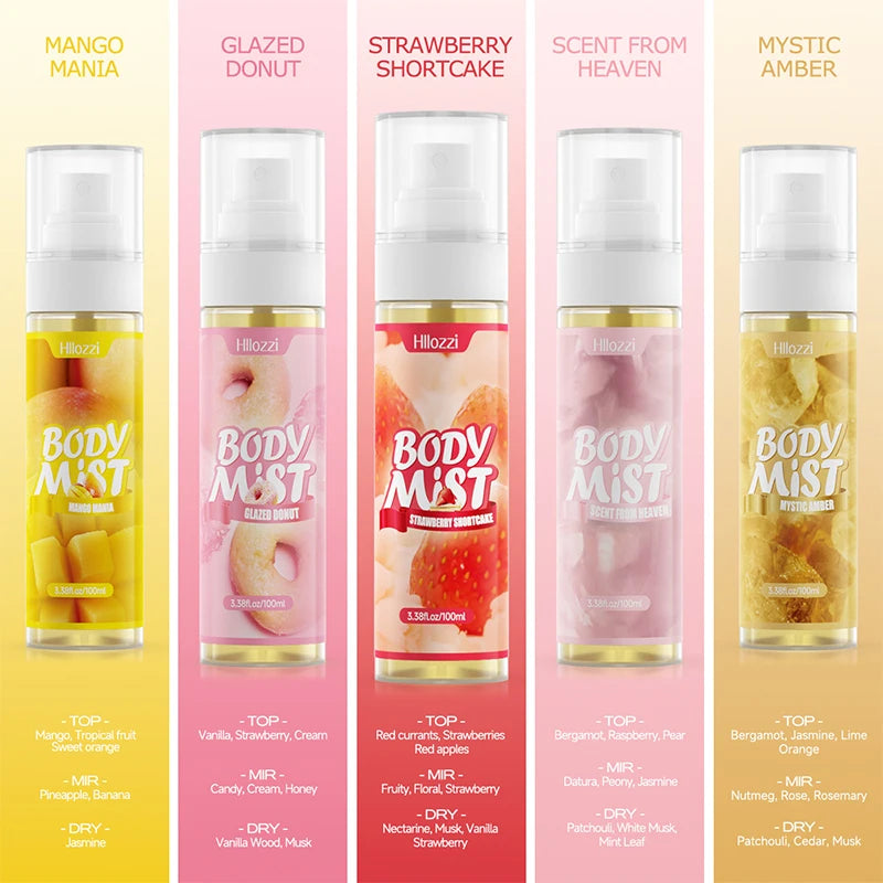 Super Vanilla Body Mist Body Spray 100ml Different Scents Elegant Women's Perfume Long-lasting Fresh Floral Fruity Fragrant New