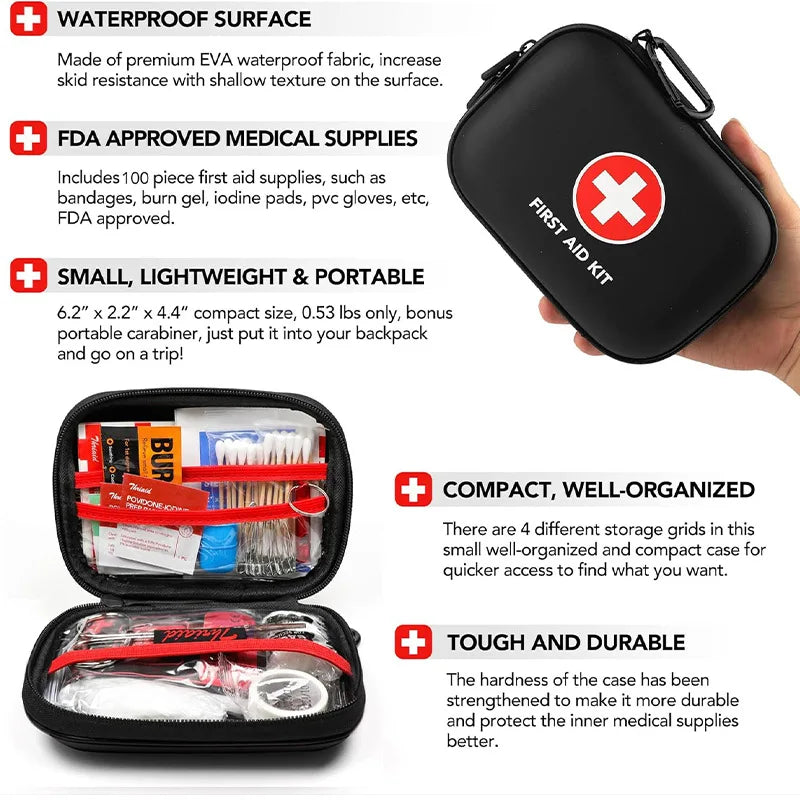 Portable First Aid Kit Outdoor Household Zipper Medical Bag Convenient Storage Medicine Cabinet Multifunctional PU Leather Box