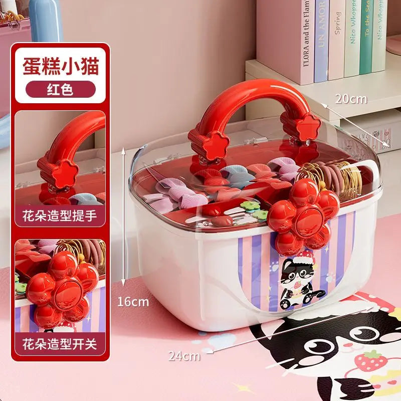Cosmetics Storage Box - Double-layer, Large-capacity, Organizing and Dust-proof Jewelry Box Storage Organization