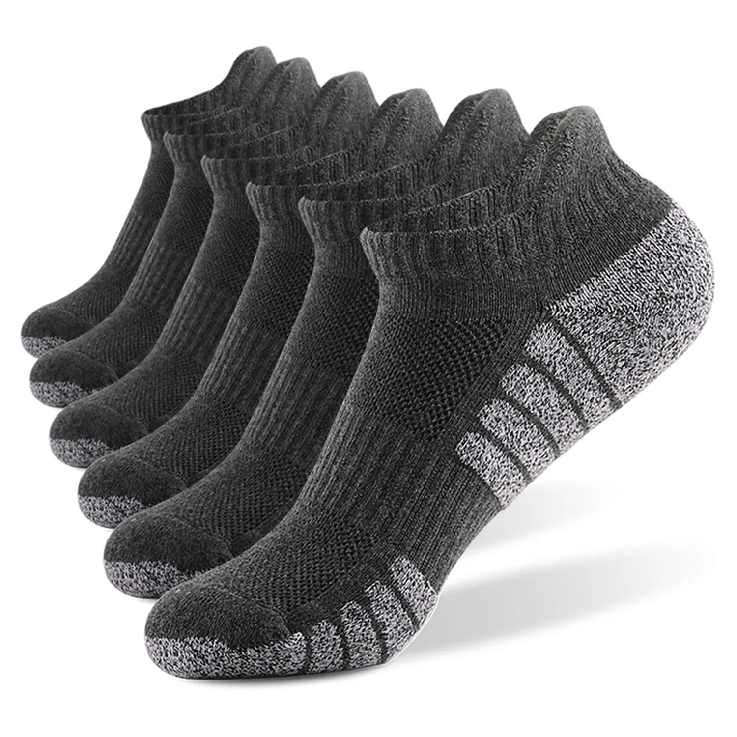 6 Pairs Sports Ankle Socks Athletic Low-cut Socks Thick Knit Autumn Winter Socks Outdoor Fitness Breathable Quick Dry Socks