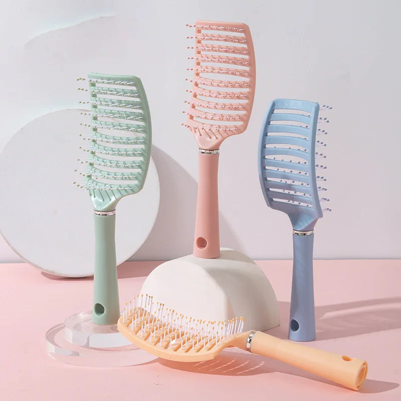 Relaxing Elastic Massage Comb Hollow Out Detangling Hair Brush Scalp Massage Combs Fast Blow Drying Detangler Hair Styling Tools