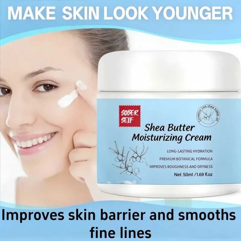 Shea Butter Hyaluronic Acid High‑Moisture Face Cream 50ml Dry Skin Savior Deep Nourishing Skin Care