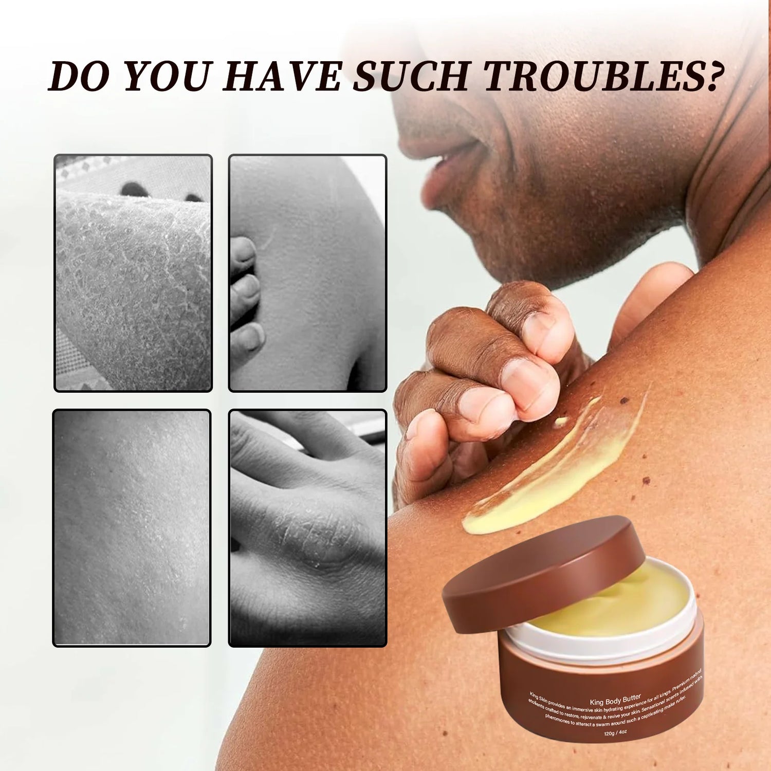 120g Body Butter for Men 24H Deep Moisturizing Cream Improve Drying Skin Body Cream for All Skin Types
