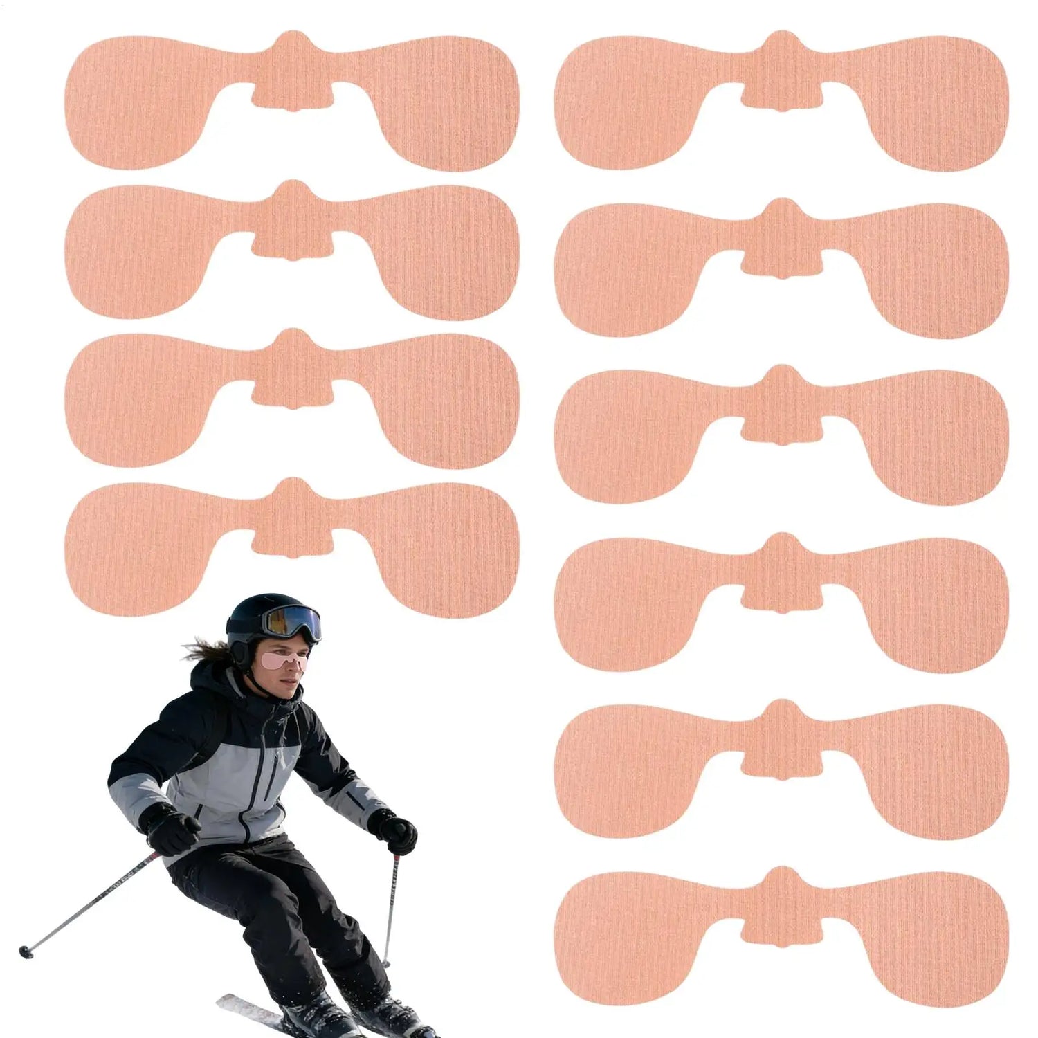 Windproof Face Patches 10pcs Cold Weather Mask Anti Freeze Breathable for Ice Fishing Skiing Winter Outdoor Protection Gear