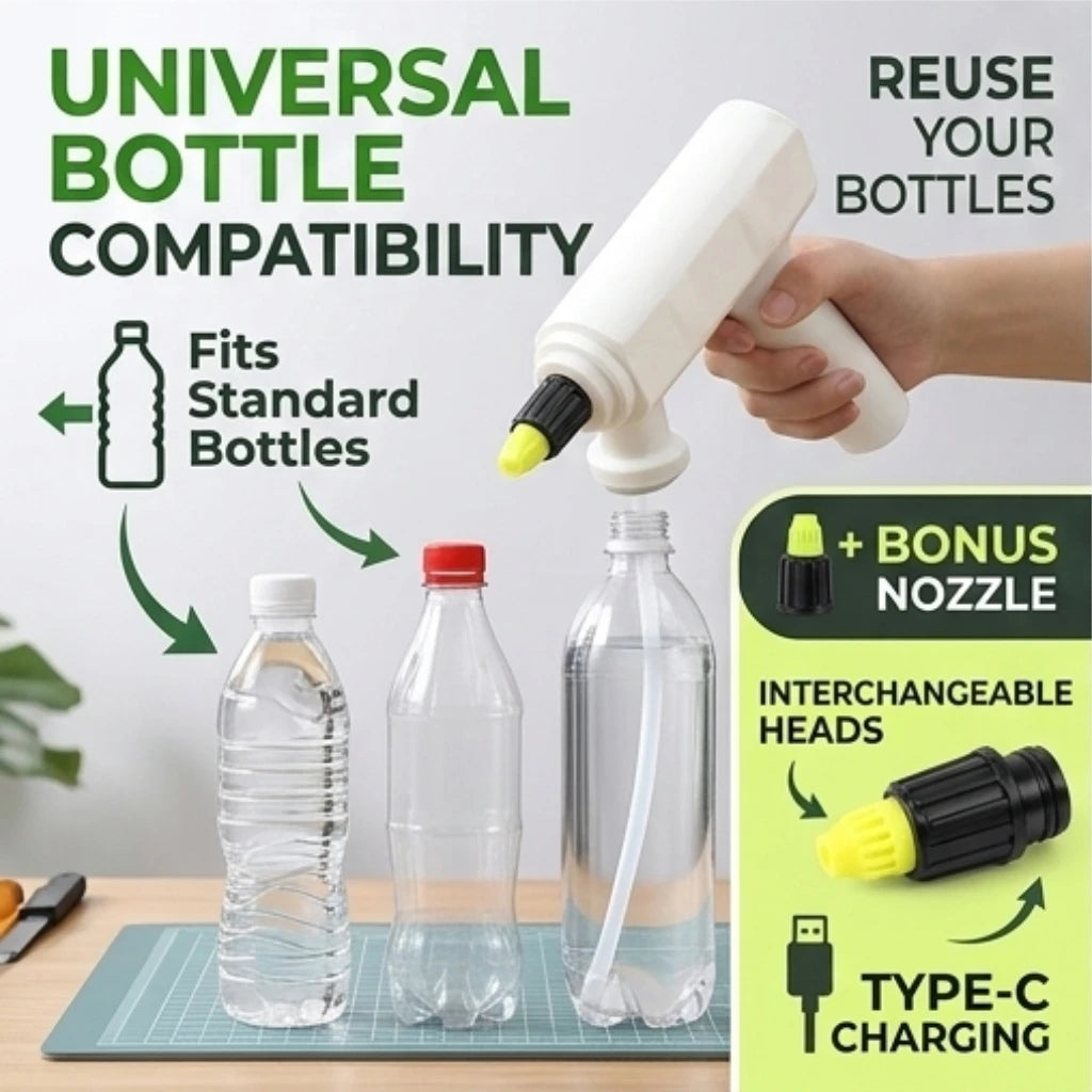 Electric Water Spray Gun Universal Bottle Interface USB Rechargeable Mist Stream Sprayer for House Cleaning Plant Watering Garde