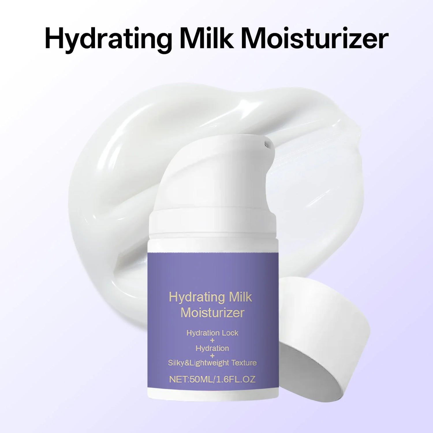 Hydrating Milk Moisturizer 50ml for All Skin Types Lightweight Non-Greasy Daily Face Balm with Shea Butter and Glycerin