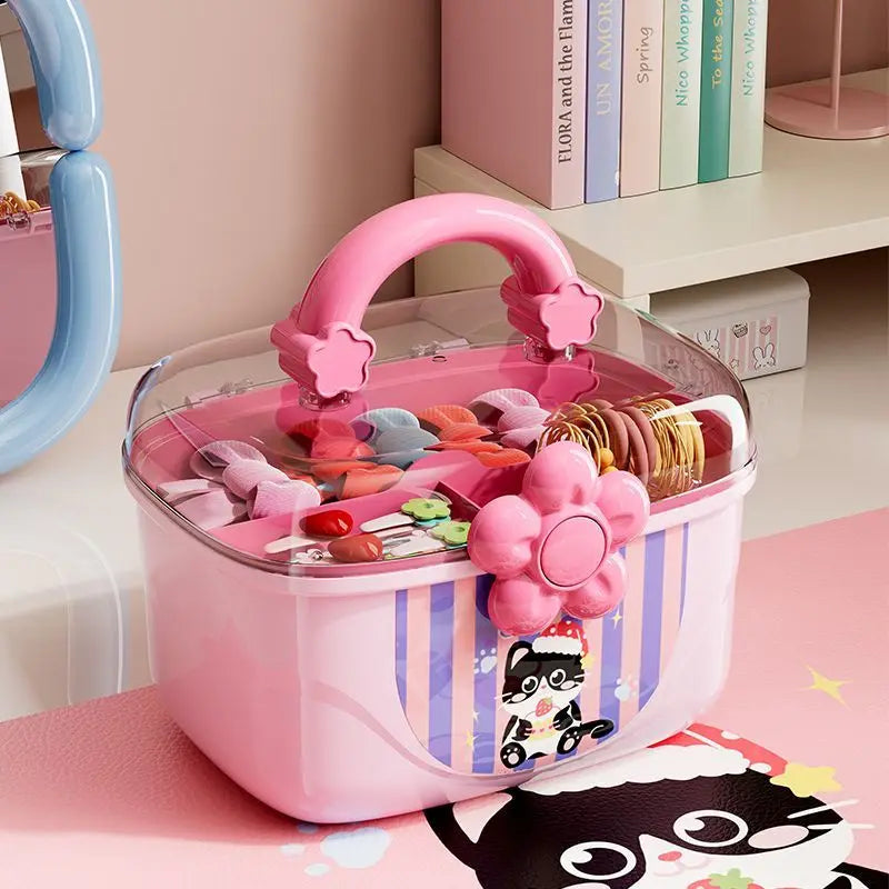 Cosmetics Storage Box - Double-layer, Large-capacity, Organizing and Dust-proof Jewelry Box Storage Organization