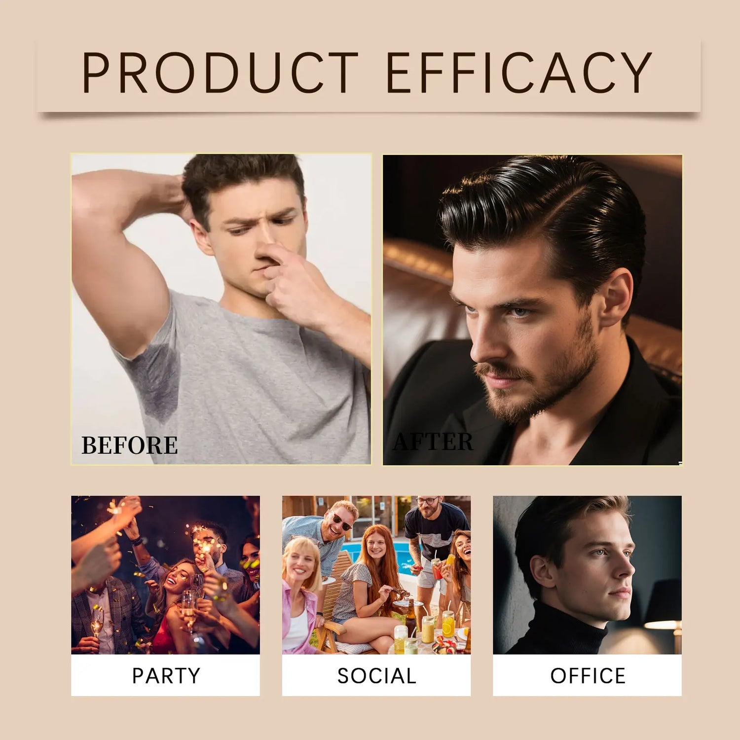Roxelis Men Fougère Body Mist Fresh Natural Long Lasting Fragrance Portable Deodorant Spray Daily Office Dating Charm