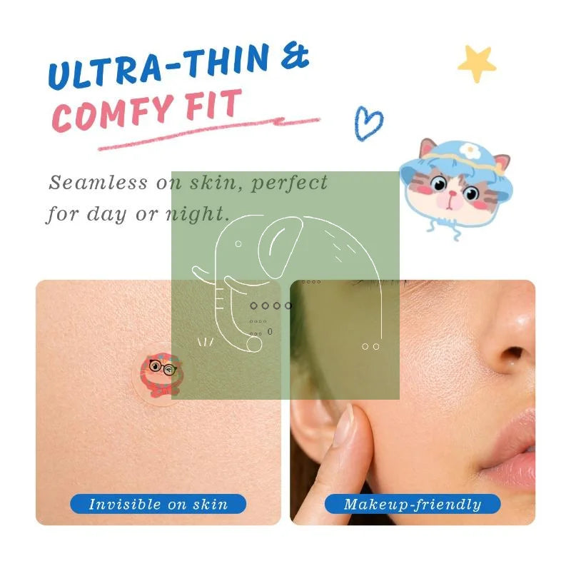 100 Pcs Cartoon Patch Cute Cat-Shaped Facial Concealer Patch Safe Non-Toxic Gentle And Non-Irritating Concealing