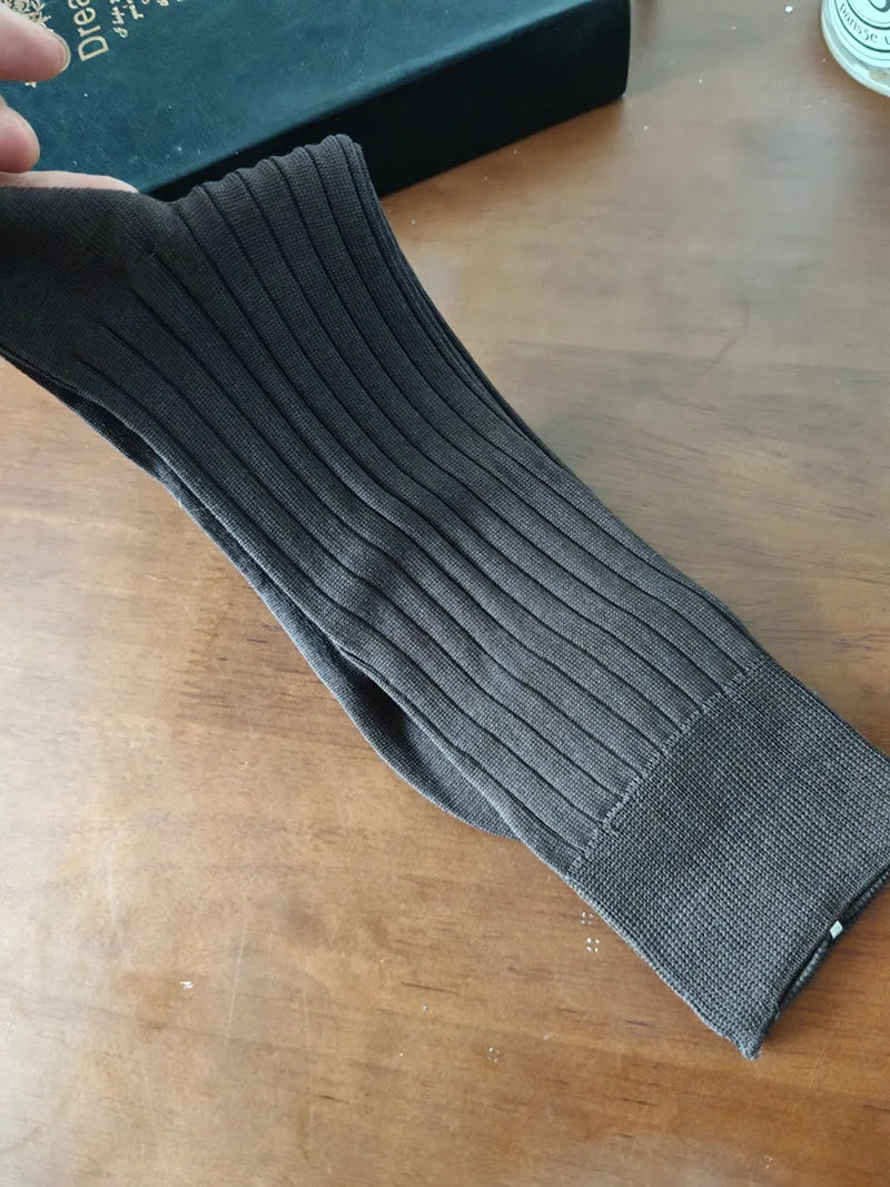 3 Pairs/Lot Solid Color Breathable Long Socks High Quality Knitting Cotton Mens Casual Business Male Dress Formal Sock