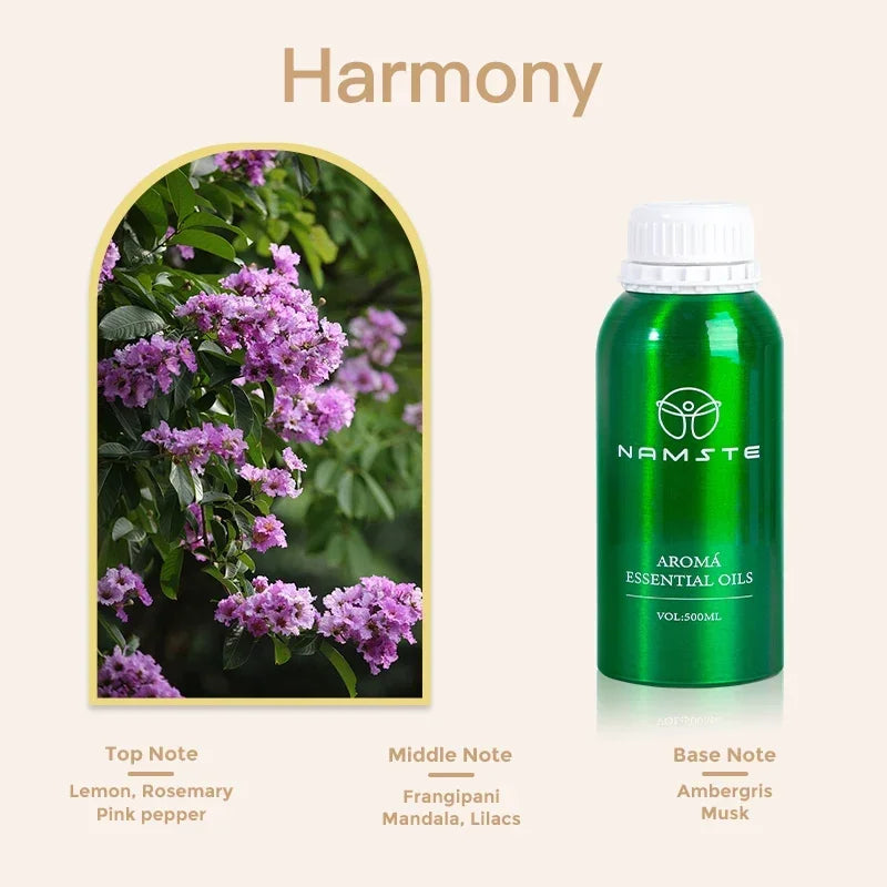 Essential Oils 500ml for Aromatic Diffuser Perfume Oil Air Freshener Smell for Home Fragrance Device Hotel Scent Diffuser Oil