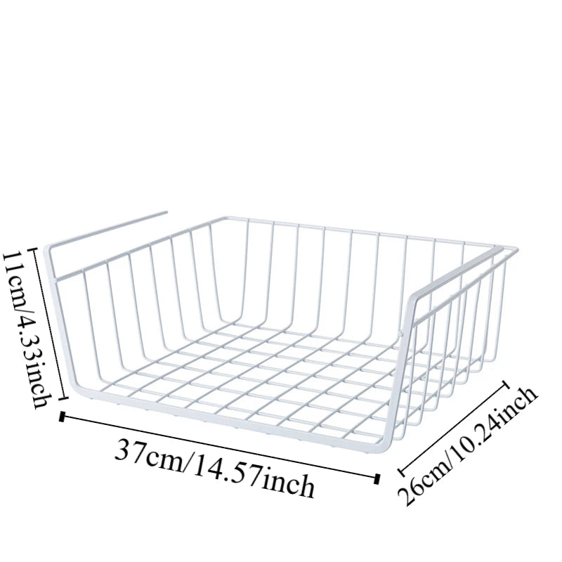 Universal Under Table Storage Basket Multipurpose Space Saving Desk Storage Rack Large Capacity Hanging Net Basket