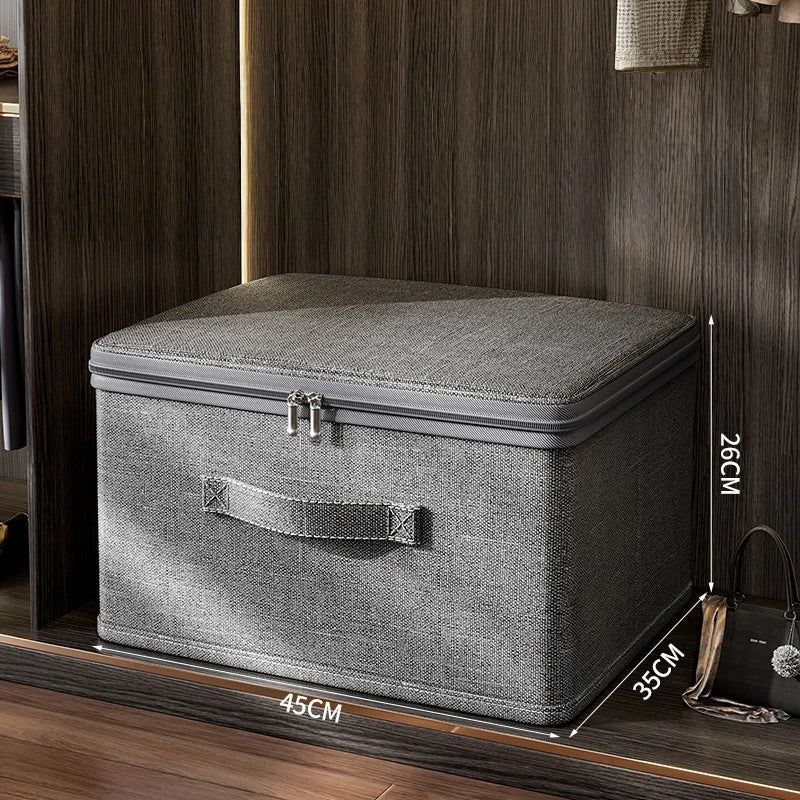 Stackable Clothes Organizer Box for Wardrobe Large Drawer Storage Cabinet for Thick Clothes, Foldable Closet Organizer with Lid