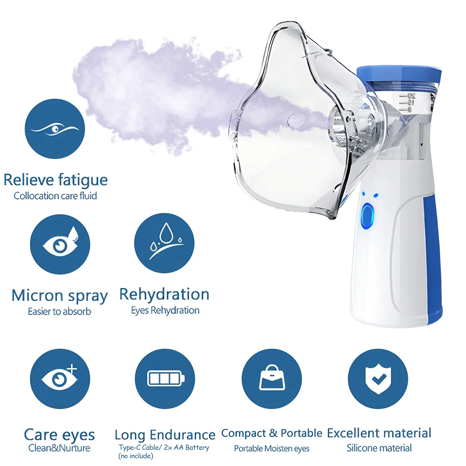 Mini Portable Humidifier Facial Steamer Device Beauty Spray Hydrating Apparatus Cold Spray Apparatus Nano Spray