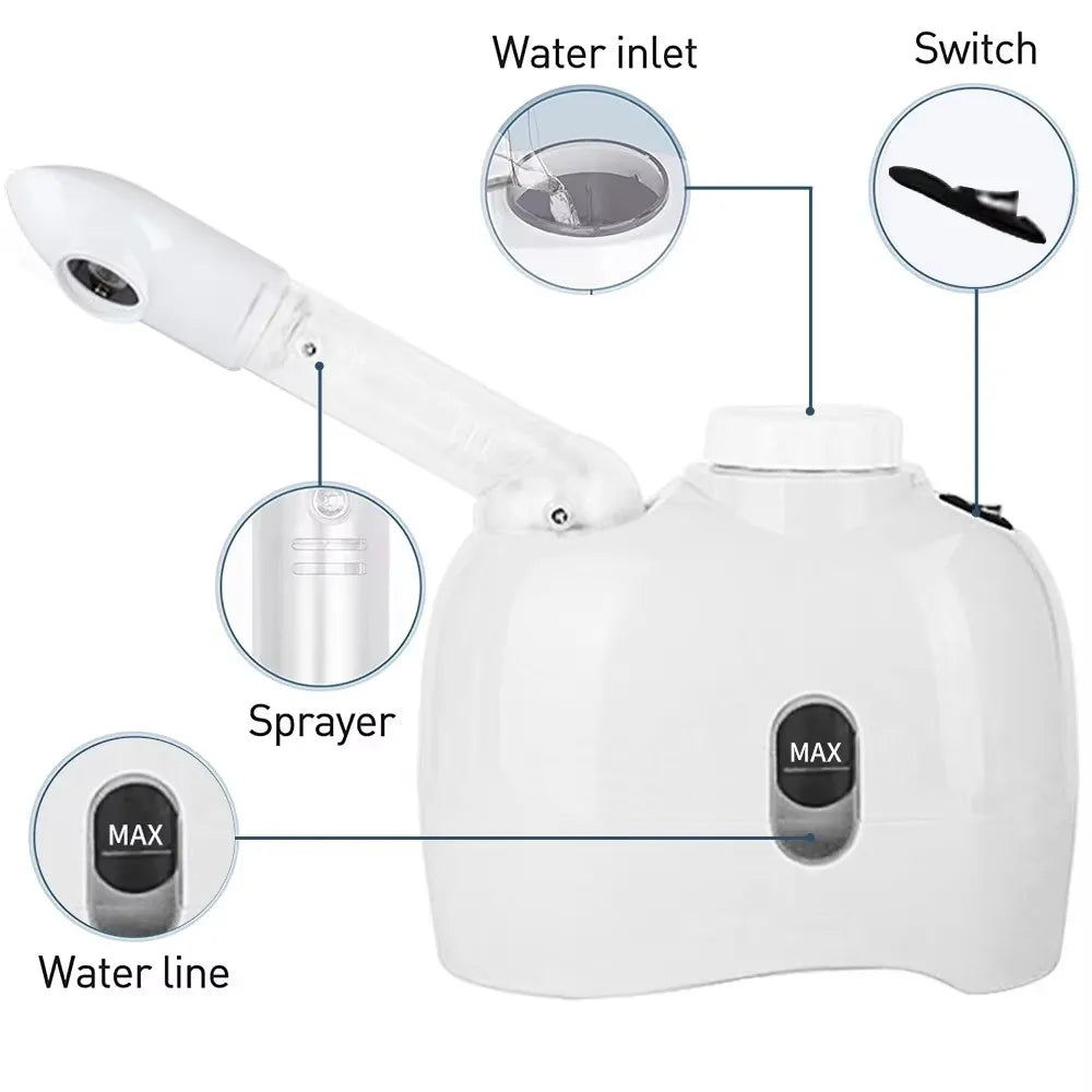 Portable Nano Mist Sprayer Vaporizer Electric Facial Sauna Moisturizer Hot Ionic Steam Sauna Ozone Spray Face Nose Steamer