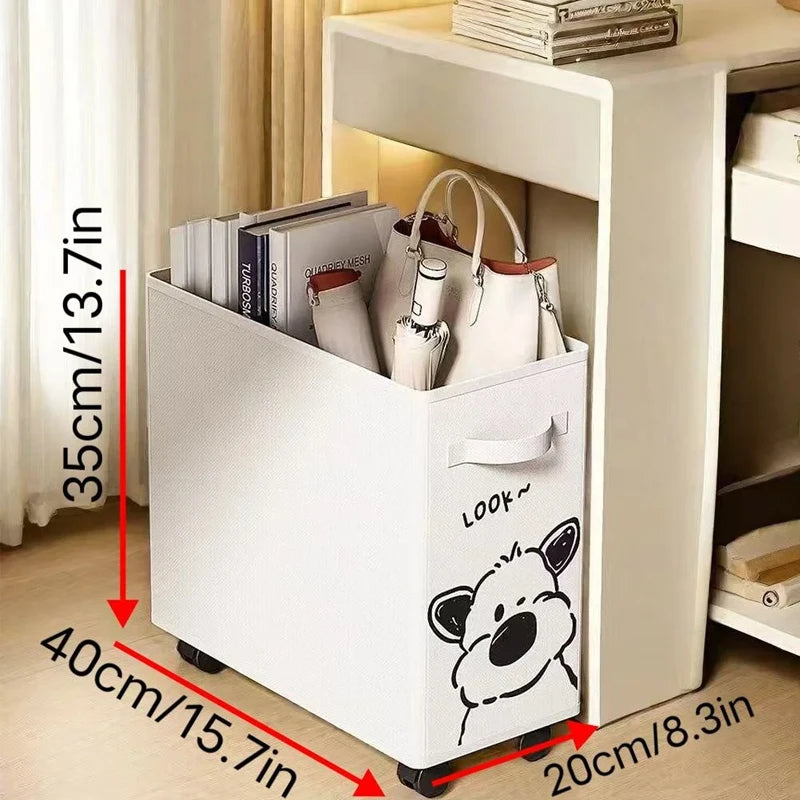 Rolling Storage Basket With Handle, Suitable For Multifunctional Storage In Homes, Offices, Bathrooms, And Small Spaces
