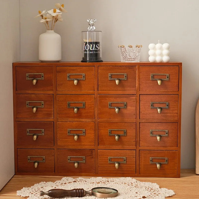 Drawer Type Storage Box Wood Organizer Boxes Large Wooden Decorative Living Room Storage Container Multifunctional Accessory Bin
