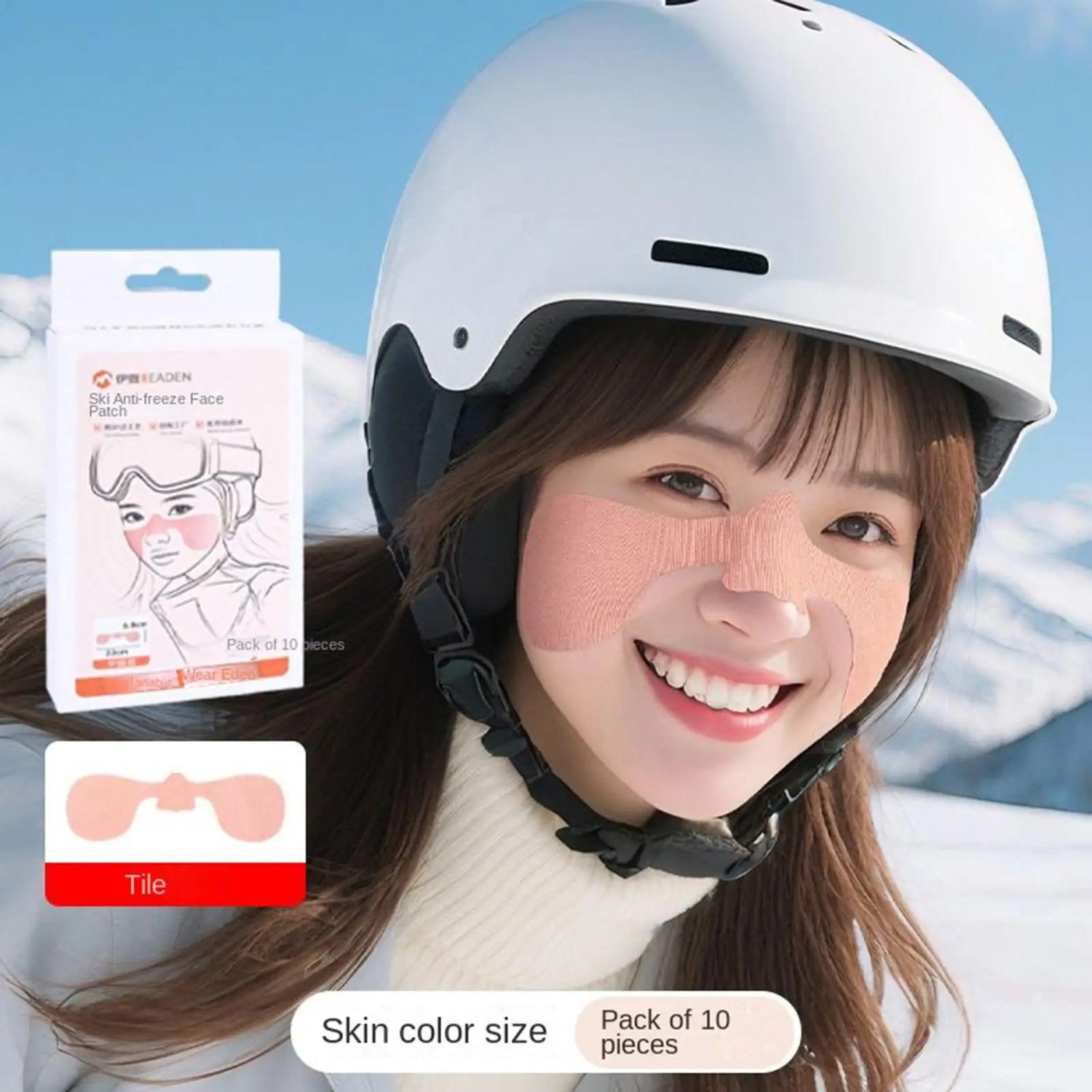 Windproof Face Patches 10pcs Cold Weather Mask Anti Freeze Breathable for Ice Fishing Skiing Winter Outdoor Protection Gear
