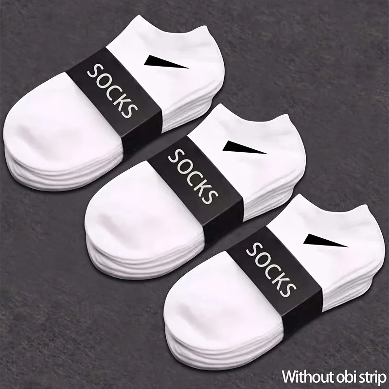 12pcs (6pairs)/6pcs (3pairs) Men's Breathable Socks Solid Color Simple Design Durable and Moisture Absorbing