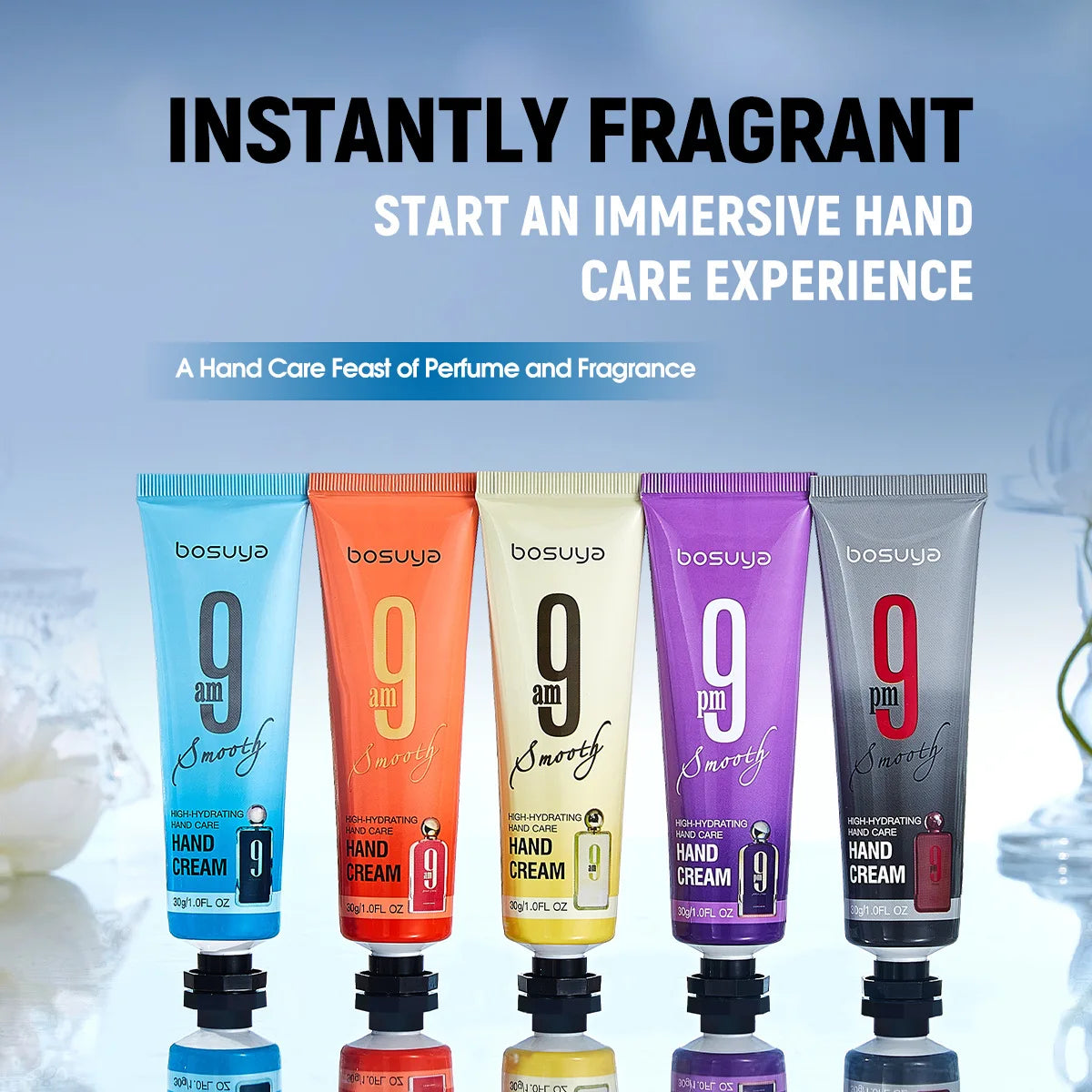 5pcs moisturizing fragrance hand cream set, refreshing and non greasy, replenishing moisture, caring for hands, daily hand care