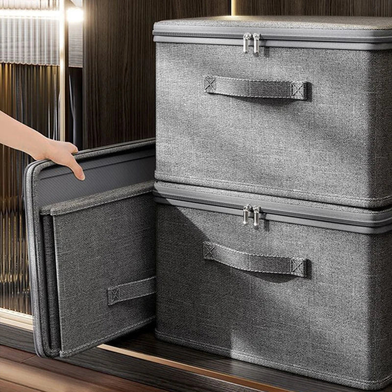 Stackable Clothes Organizer Box for Wardrobe Large Drawer Storage Cabinet for Thick Clothes, Foldable Closet Organizer with Lid