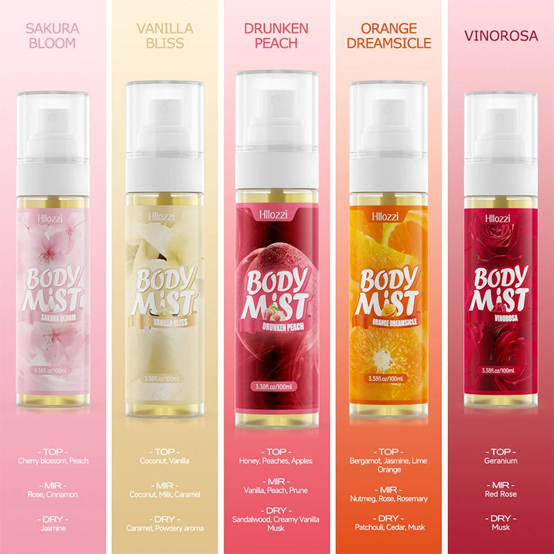 Super Vanilla Body Mist Body Spray 100ml Different Scents Elegant Women's Perfume Long-lasting Fresh Floral Fruity Fragrant New