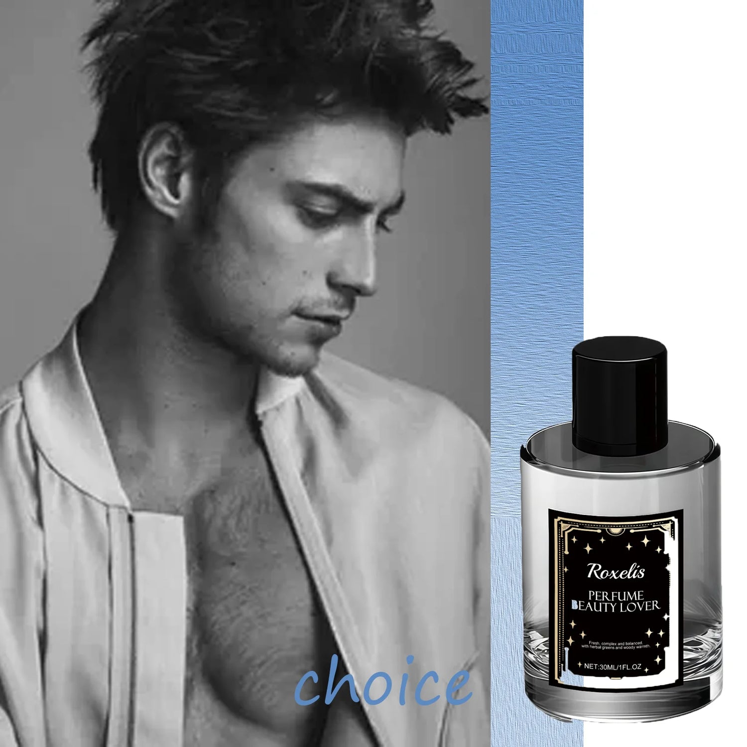 Roxelis Men Fougère Body Mist Fresh Natural Long Lasting Fragrance Portable Deodorant Spray Daily Office Dating Charm