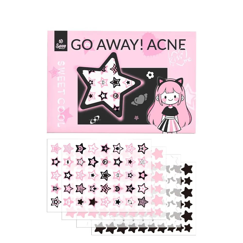 220 Counts Cartoon Cool Colorful Star Pimple Patches for Teens Girls Boys, Sweet Cute Hydrocolloid Acne Patch for Zit Blemishes