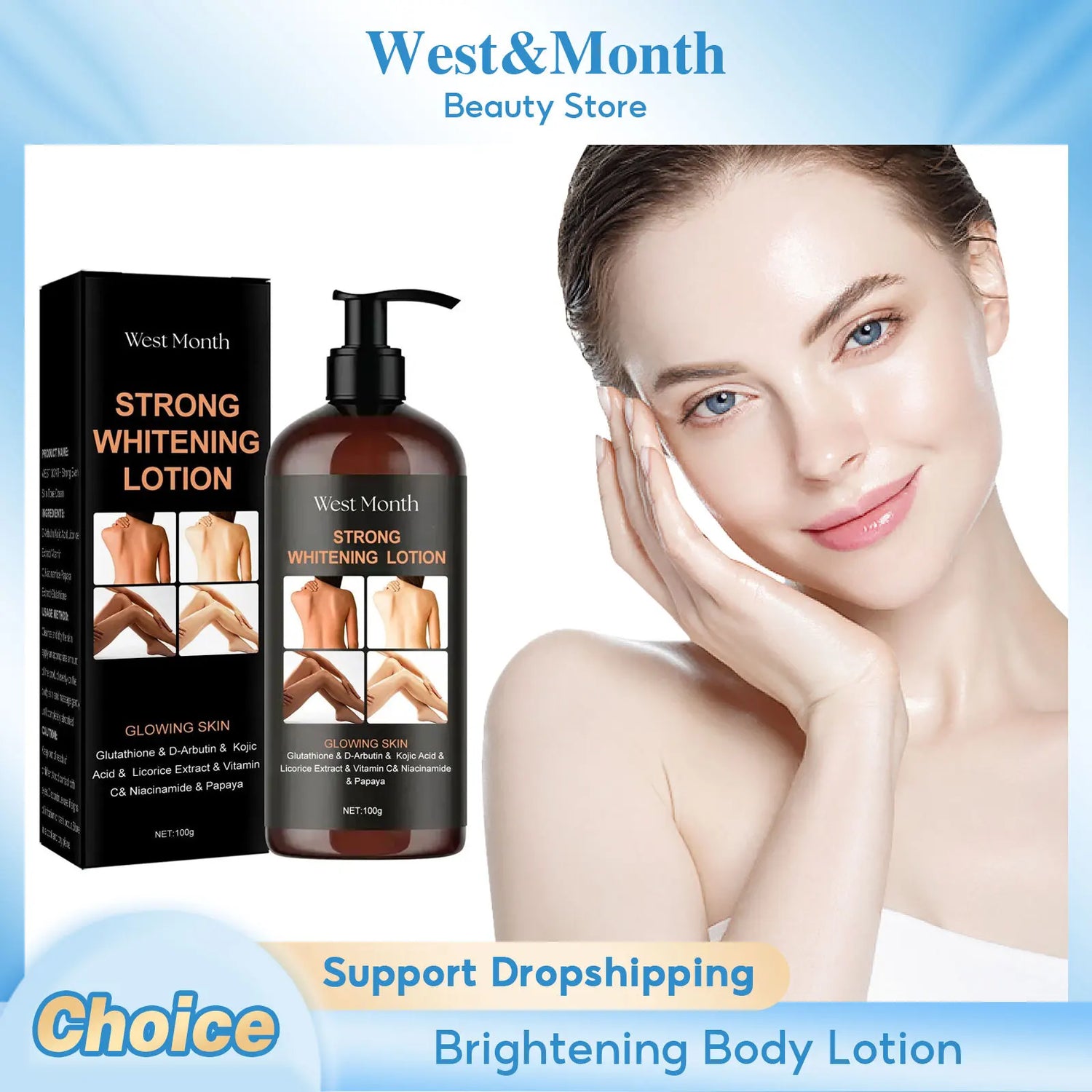 Brightening Body Lotion Knee Thigh Bleaching Nourishing Remove Mela-nin Moisturizing Improve Skin Dullness Whit-ening Body Cream