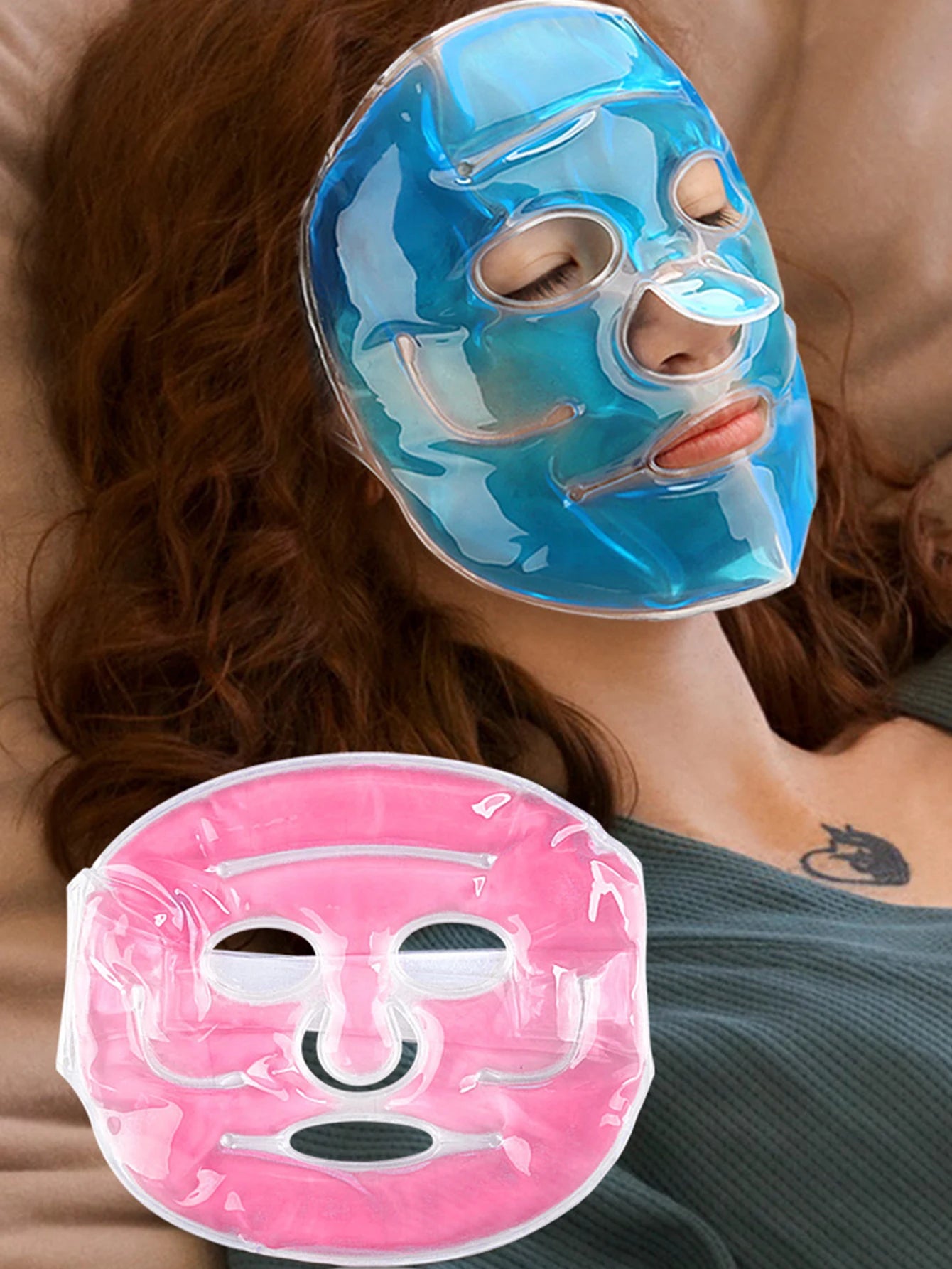 Cold Gel Face Mask Ice Compress Face Cooling Mask Gel Cooling Hot Cold Skin Care Tool Gel Face Mask Skin Firming Spa Sleep Mask
