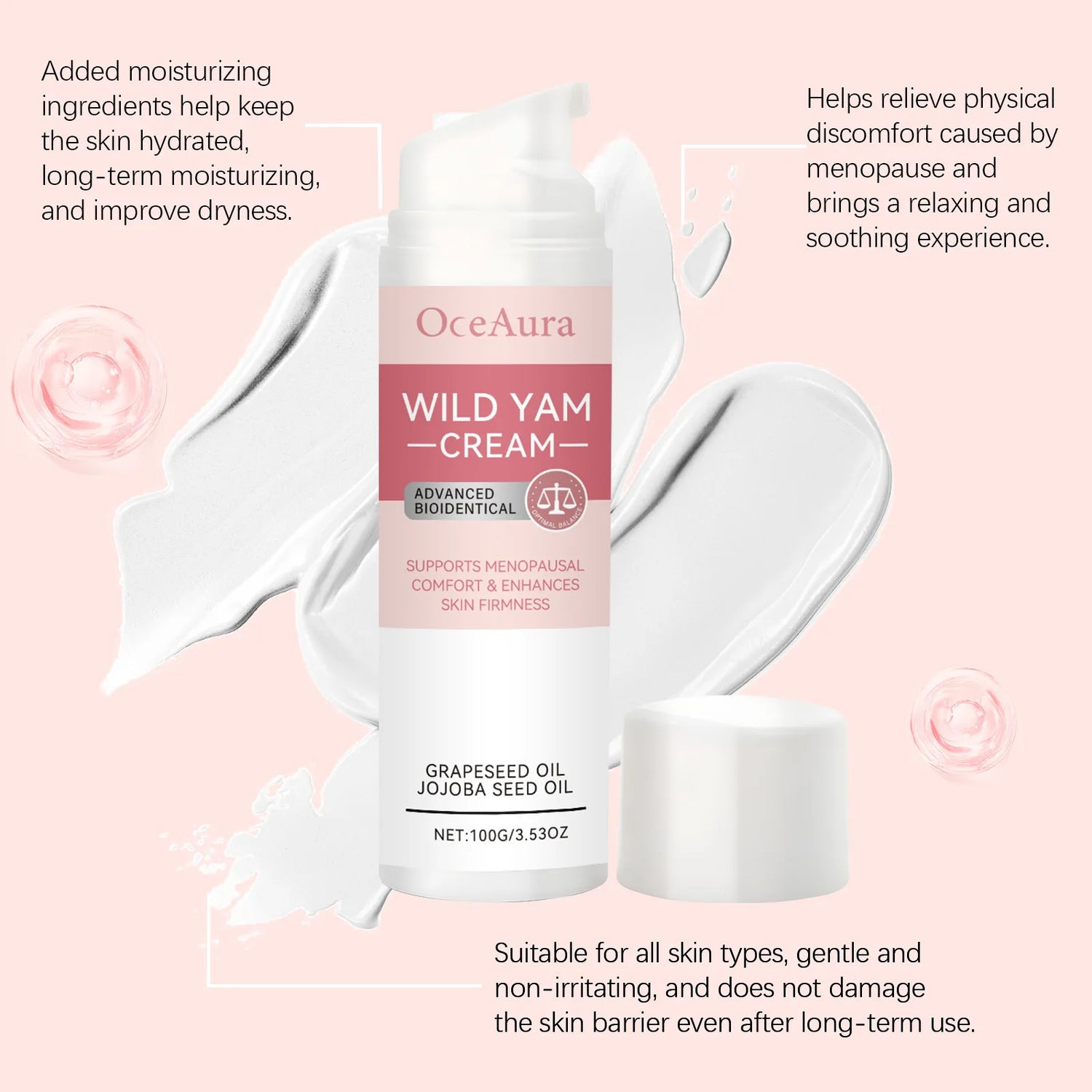Body Care Balance Cream with Gentle Ingredients To Care for Women's Body Discomfort, Daily Massage Care Cream