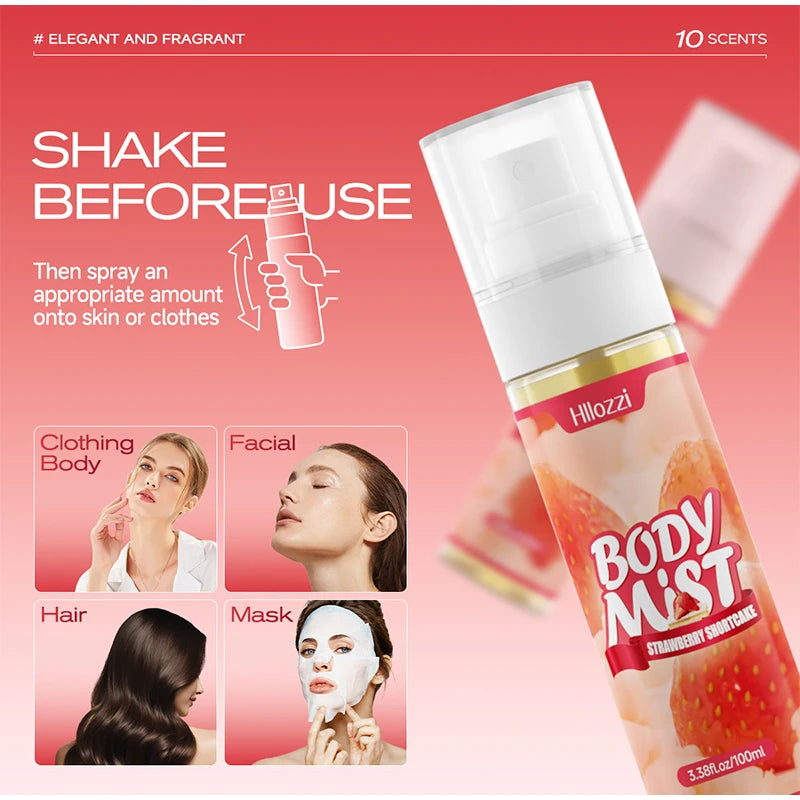 Super Vanilla Body Mist Body Spray 100ml Different Scents Elegant Women's Perfume Long-lasting Fresh Floral Fruity Fragrant New