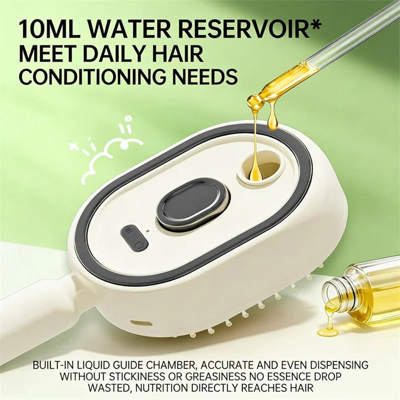 Electric Spray Air Cushions Massage Comb 3-in-1 Self-Cleaning Steam Essential Oil Brush Rechargeable Spray Scalp Massager Comb