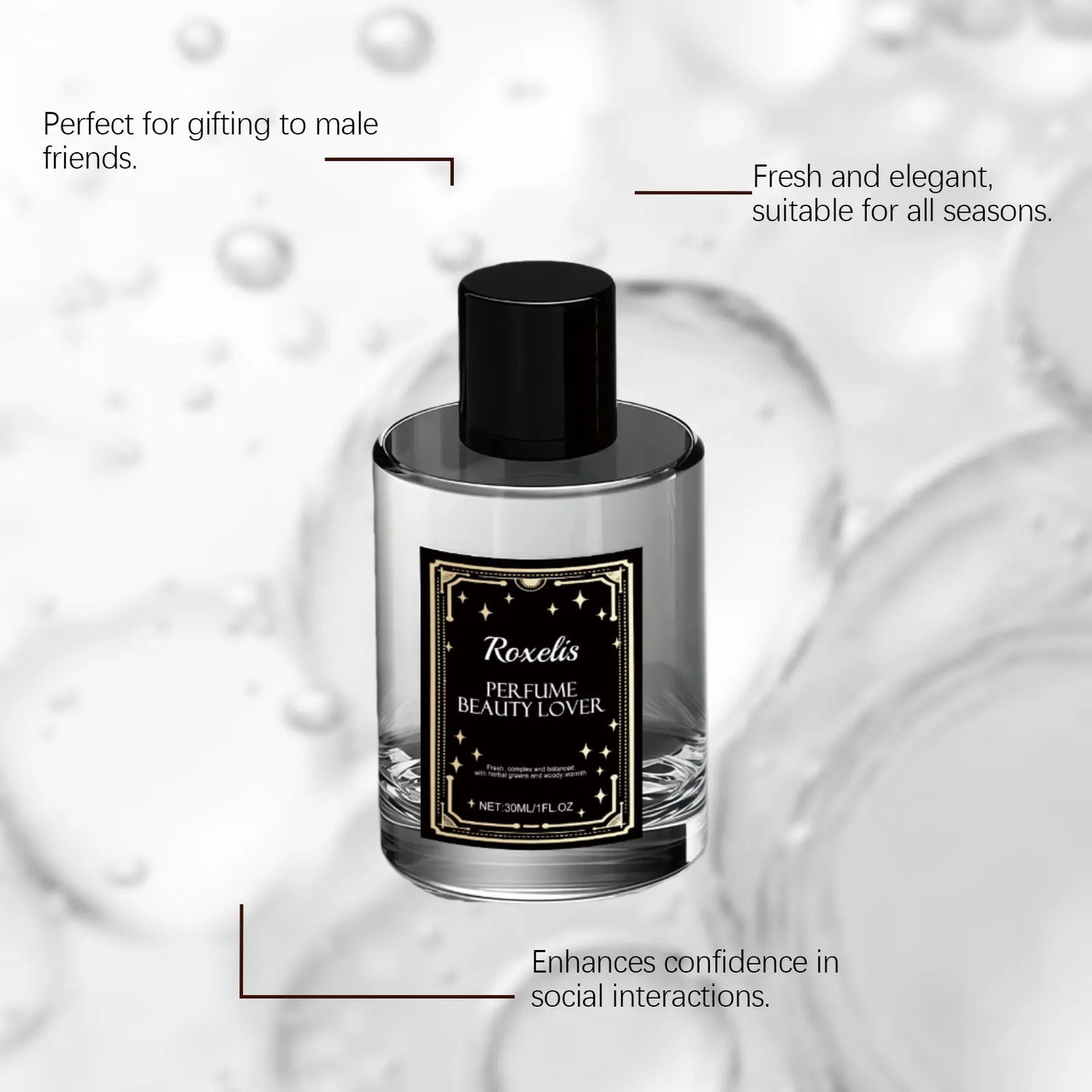 Roxelis Men Fougère Body Mist Fresh Natural Long Lasting Fragrance Portable Deodorant Spray Daily Office Dating Charm