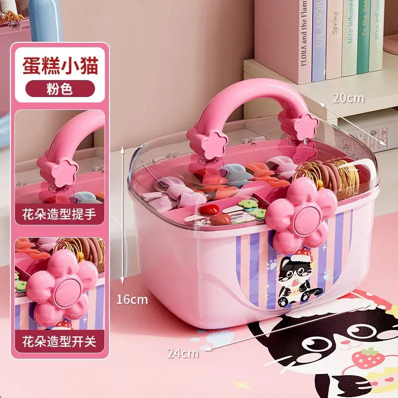 Cosmetics Storage Box - Double-layer, Large-capacity, Organizing and Dust-proof Jewelry Box Storage Organization
