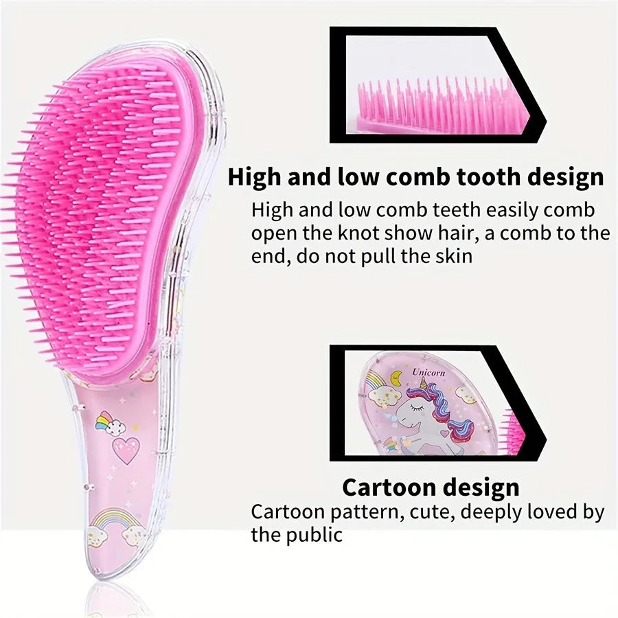 1pc Cute Cartoon Massage Comb, Anti Static, Smooth Hair, Anti Knotting, Massage Comb, Dual Use for Dry and Wet