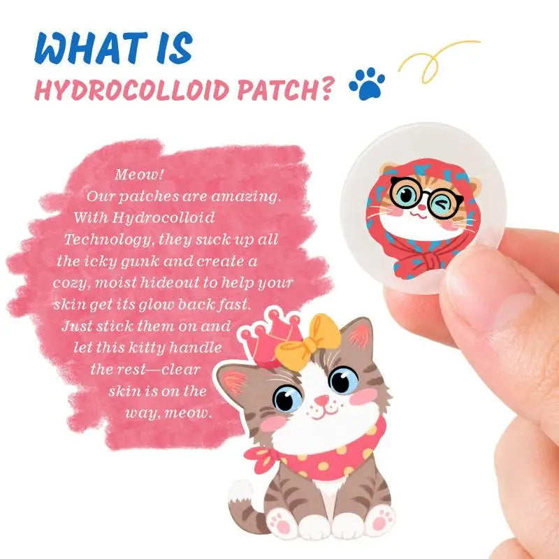100 Pcs Cartoon  Patch Cute Cat-Shaped Facial Concealer  Patch Safe Non-Toxic Gentle And Non-Irritating Concealing