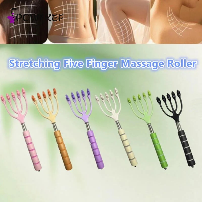 Scalable Head Massager Scalp Neck Comb Roller Five Finger 5 Claws Ball Hand Held Relax Spa Hair Care For Hair Stress Relief
