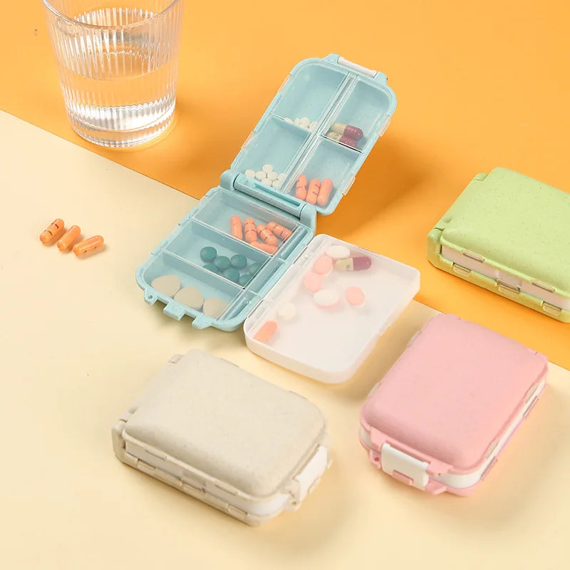 1PC Portable Mini Pill Box - Medical Kits Vitamin Storage Container Health Travel Supplies Compact Pill Organizer