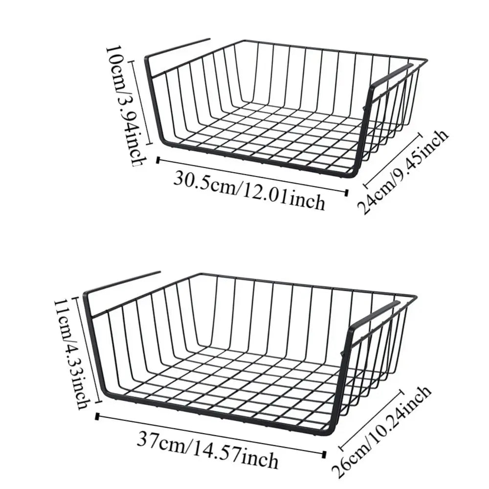 Universal Under Table Storage Basket Multipurpose Space Saving Desk Storage Rack Large Capacity Hanging Net Basket