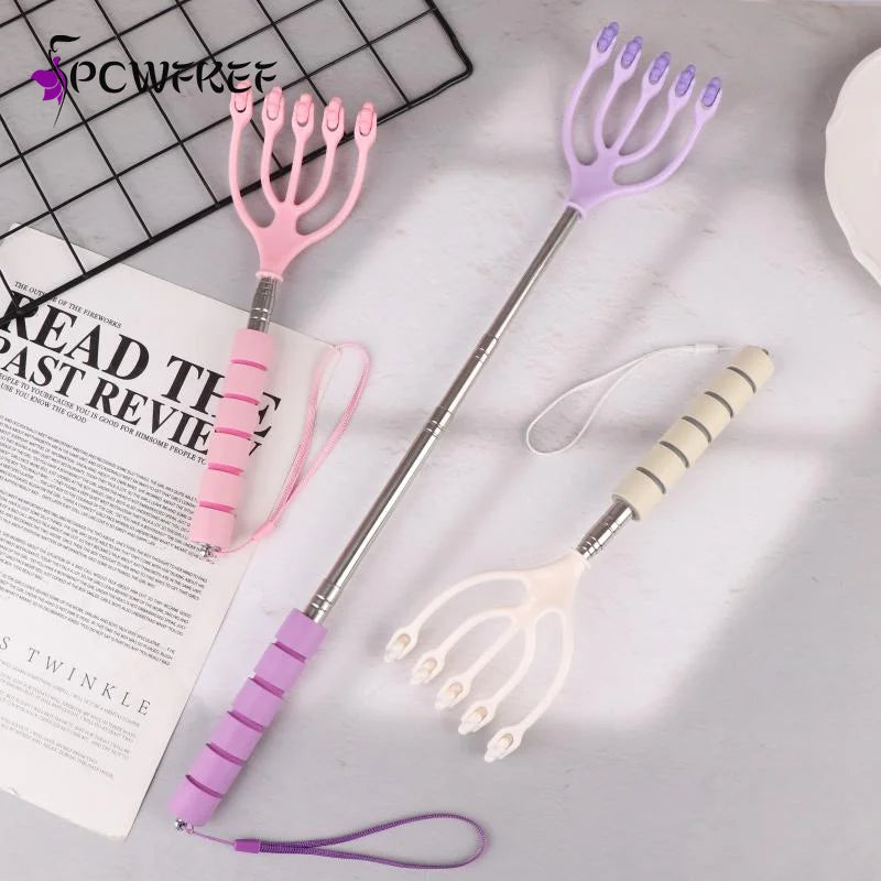 Scalable Head Massager Scalp Neck Comb Roller Five Finger 5 Claws Ball Hand Held Relax Spa Hair Care For Hair Stress Relief