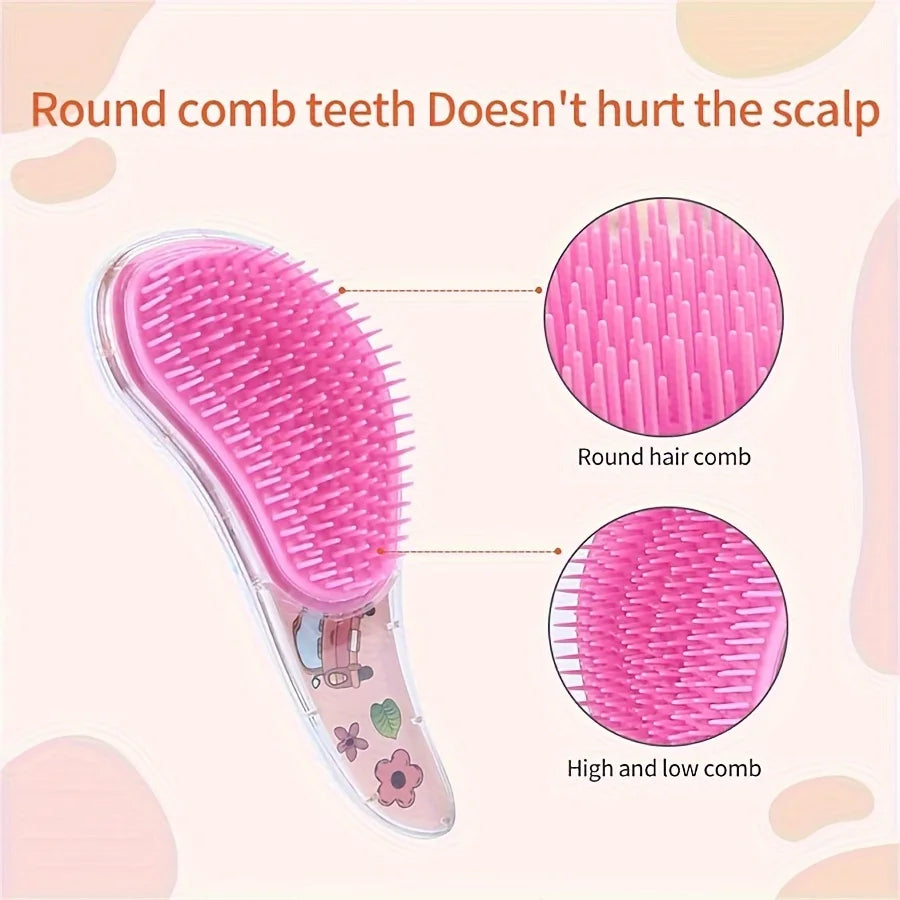 1pc Cute Cartoon Massage Comb, Anti Static, Smooth Hair, Anti Knotting, Massage Comb, Dual Use for Dry and Wet